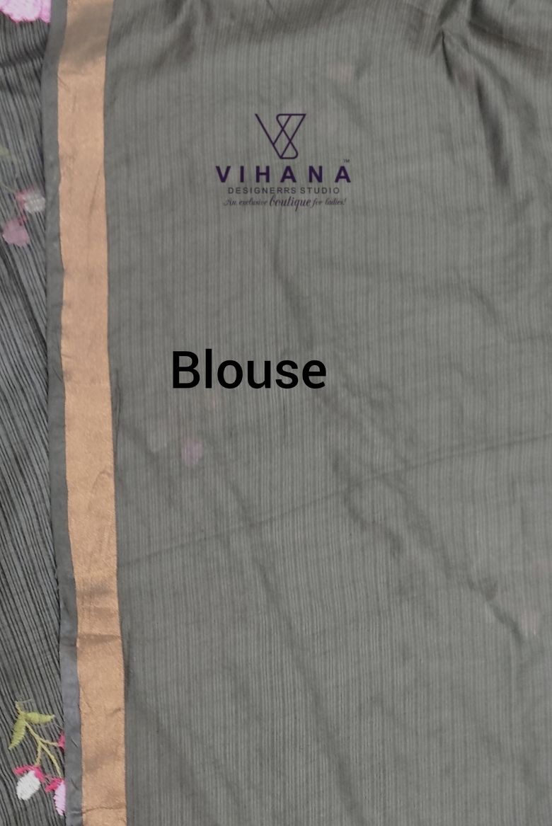 Green Kota Doriya Organza silk Saree - Image 6