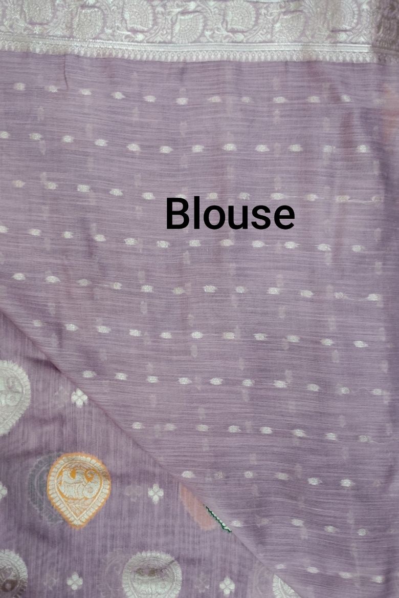 Dusty Mouve Semi Kanjivaram Saree - Image 5