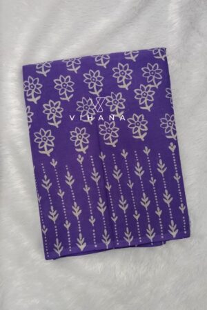 Calming Lavender Hand Block Printed Mulmul Cotton Saree