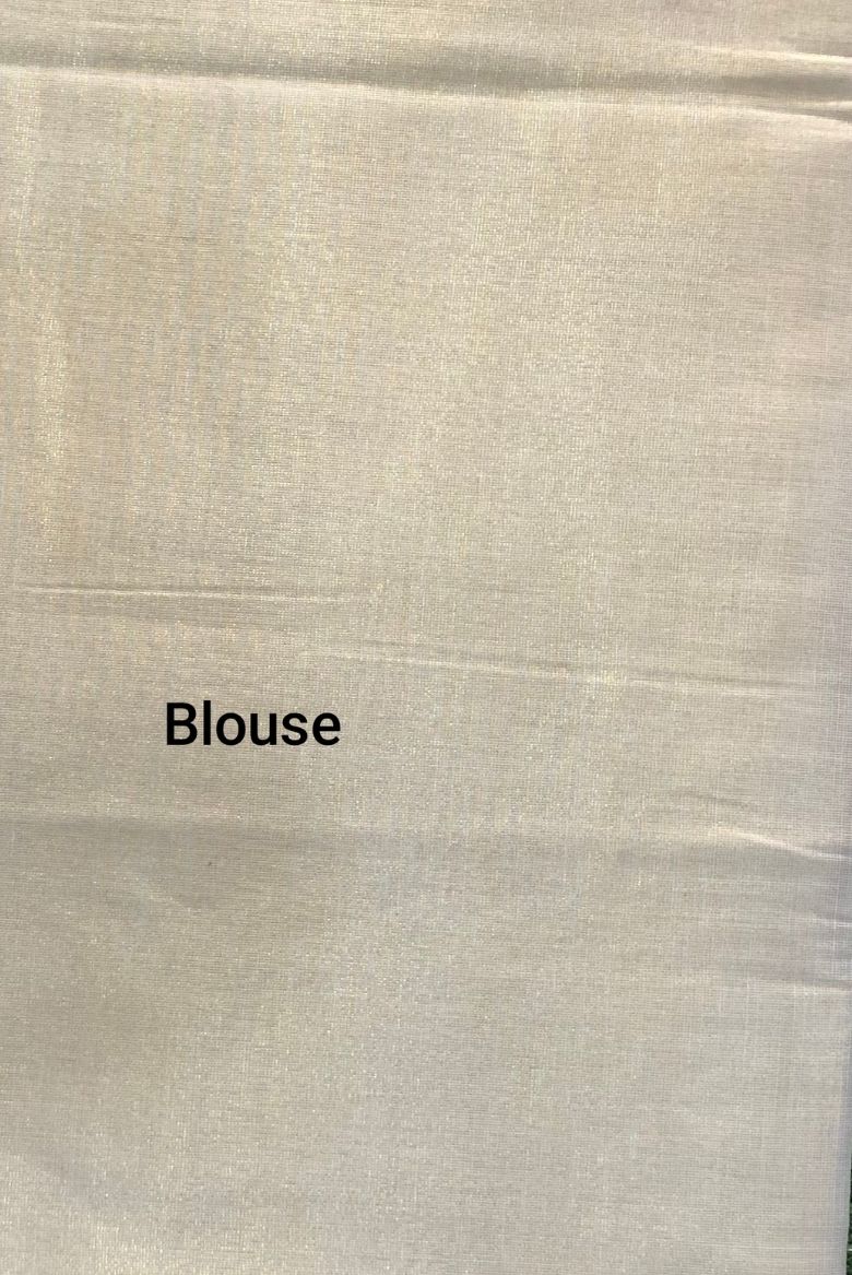 Golden Tissue Set Saree with Embroidery - Image 2