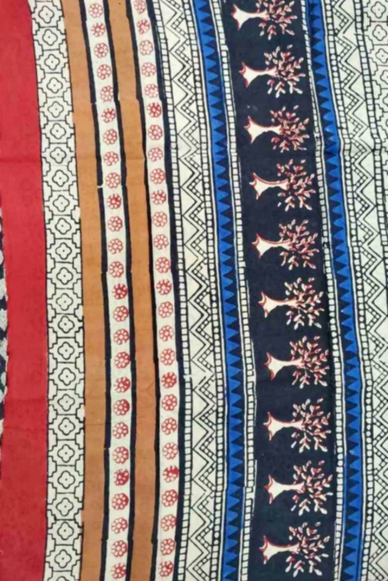 Premium Handcrafted Mulmul Cotton HandBlock Printed Saree - Image 5