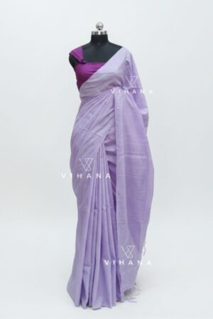 Bhagalpuri Kota Semi Tussar Lavender Capsule Weaving Saree