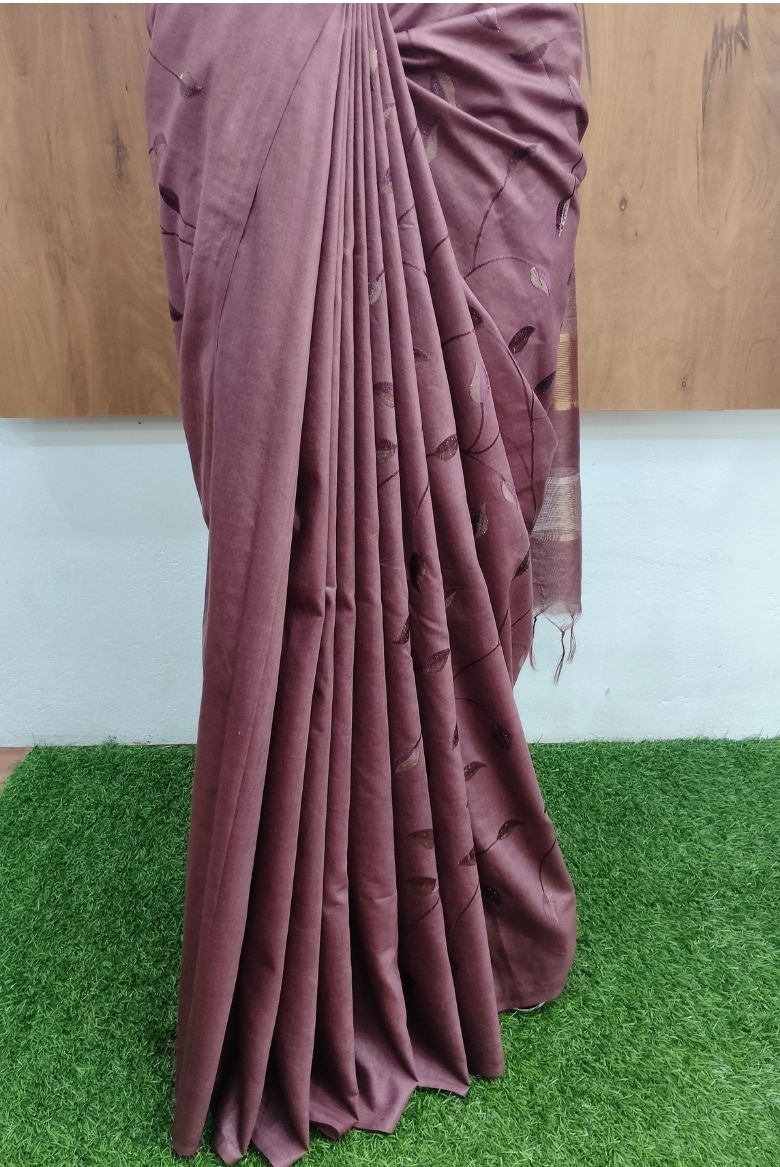 Wine Kota Munga Silk Embroidery - Image 4