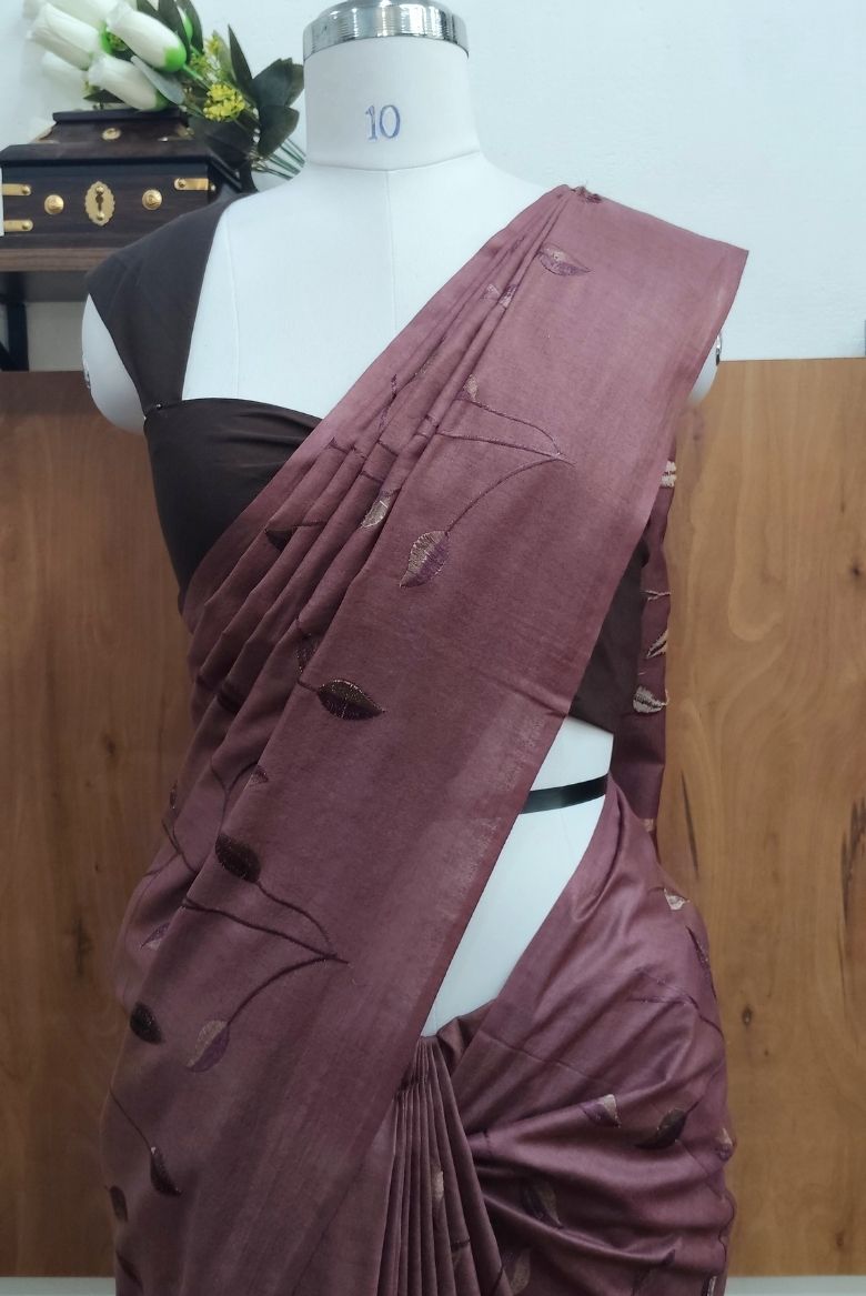 Wine Kota Munga Silk Embroidery - Image 3