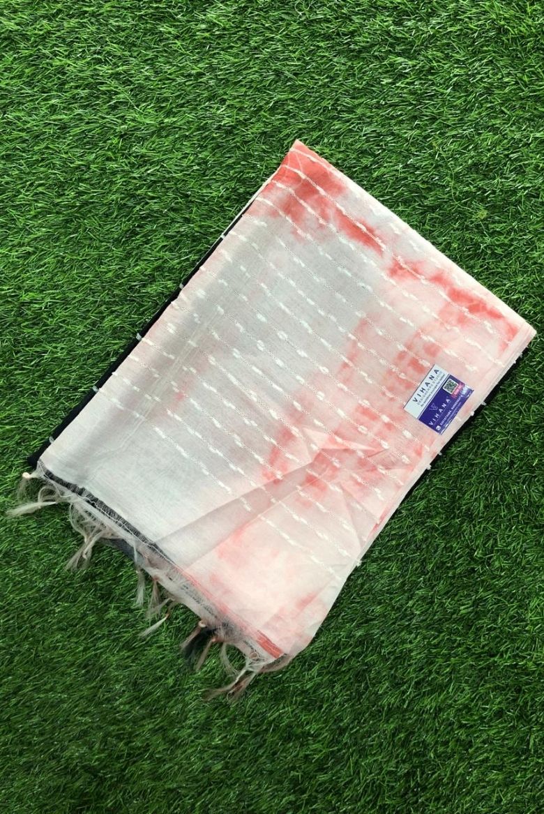 Elegant Black-White Kota Semi Tussar Bandini Tie & Dye Saree - Image 2