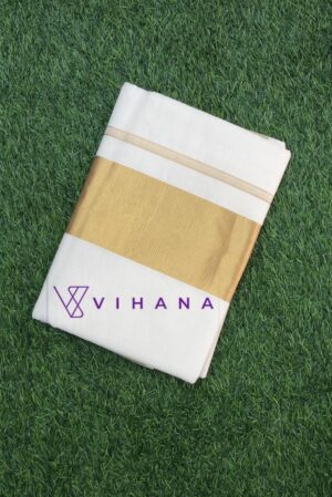 Kerala Cotton Set Saree 5inch Golden Kasavu Border