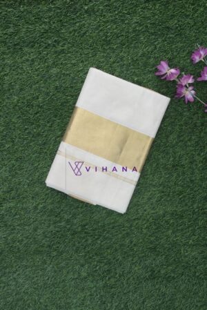 Kerala Cotton Set Saree 4inches Golden Border