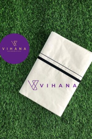 Jet Black Puliyilakara Cotton Set Saree