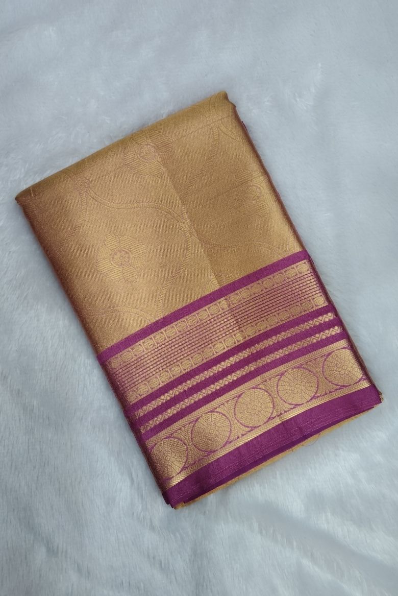 Golden-Yellow Kanjivaram Silk Saree - Image 2