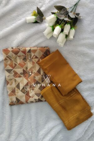 Stunning Beige-Golden Yellow Tissue Suit Material