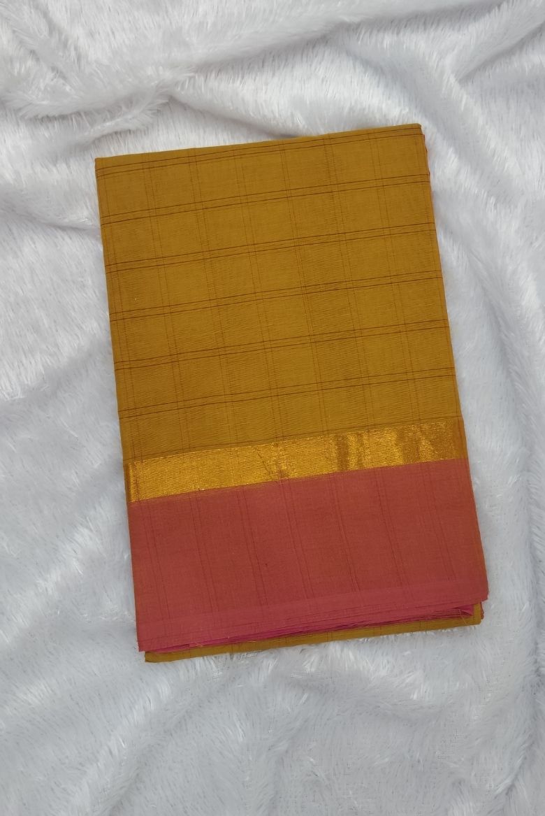 Yellow Village Cotton Saree - Image 2
