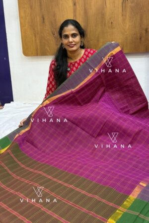 Magenta Village Cotton Saree
