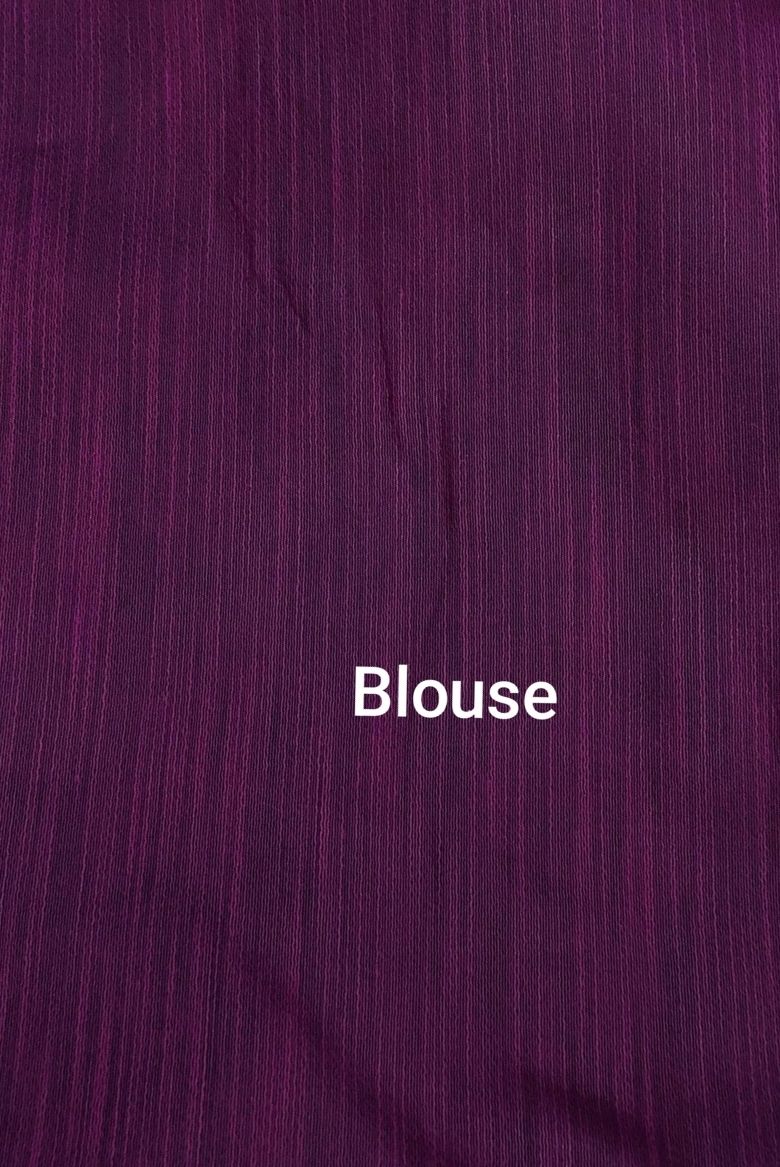 Regal Purple Semi Bhagalpur's Tussar Silk Saree - Image 5