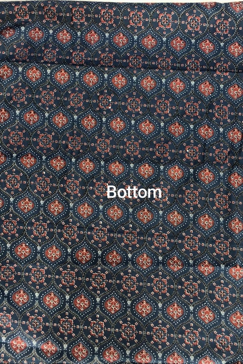 Foxy Maroon Screen Print Cotton Suit Material - Image 3