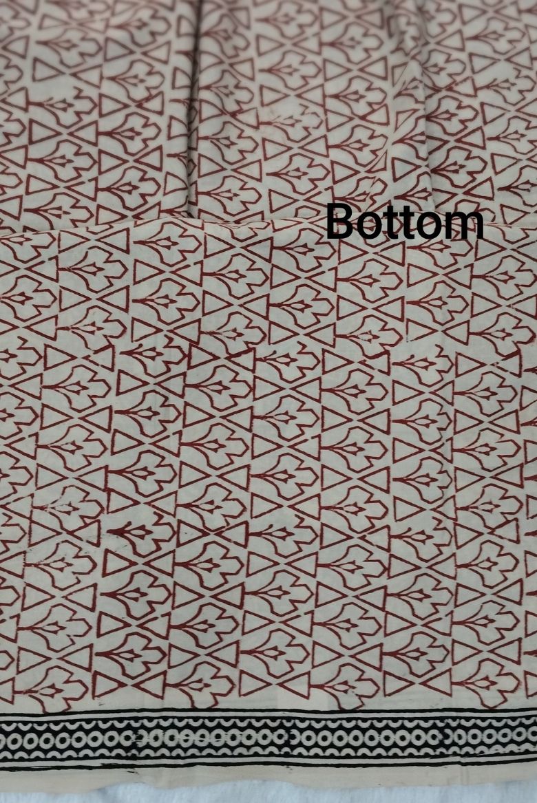 Elegant Red Bagru Hand Block Printed Cotton Salwar Suit Material - Image 4