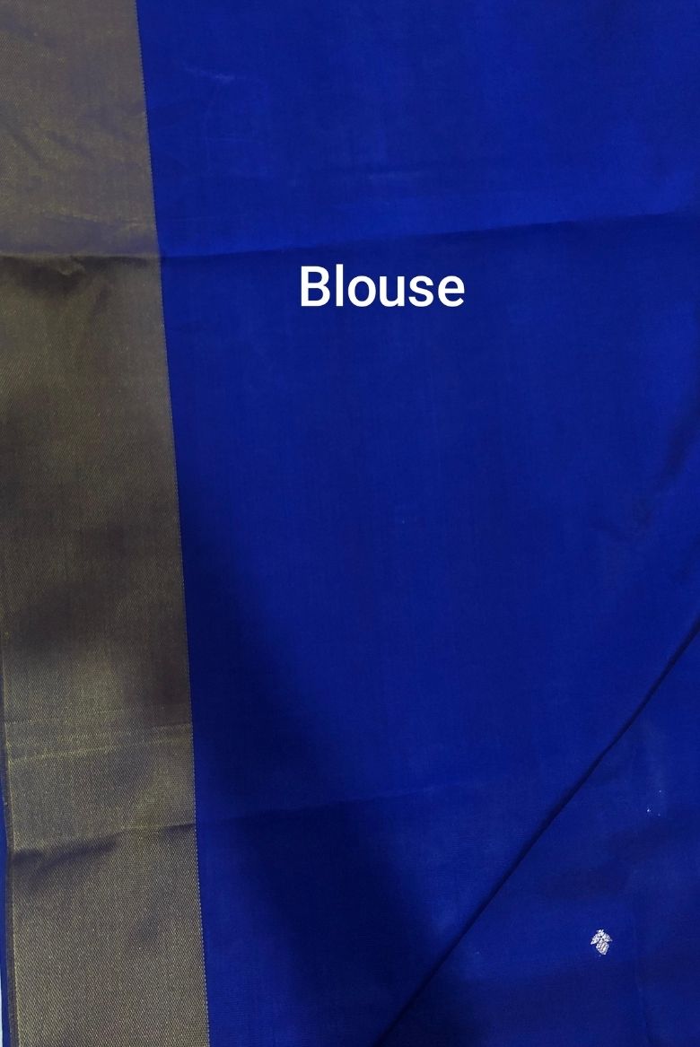 Blue Banarasi Katan Silk Saree - Image 7