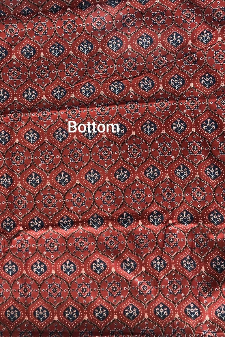 Electric Blue Screen Print Cotton Suit Material - Image 3