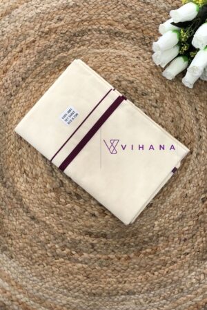 Dark Magenta Puliyilakara Cotton Set Sree