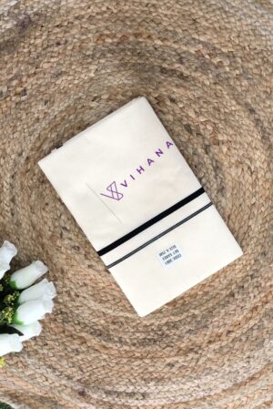 Earthy Black Puliyilakara Cotton Set Saree