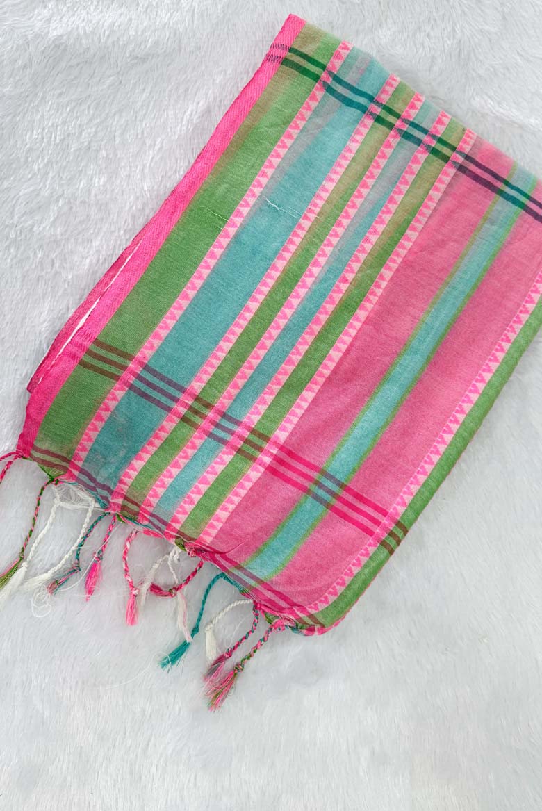 Begampuri Bengal Cotton Saree with Blouse piece - Image 4