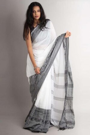 Begampuri Bengal Cotton Saree with Running Blouse