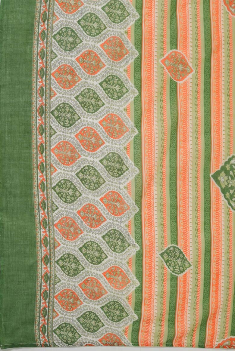 White Cotton Blend Printed Straight Kurta Set - Image 5