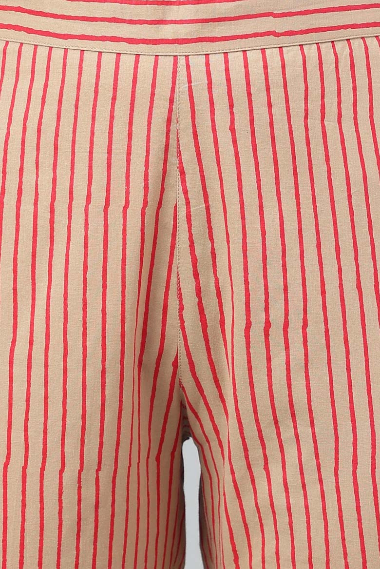 Floral Print Flared Kurta & Pants Set (Color/ Brown) - Image 4