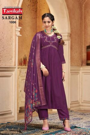 Alia Cut Kurti with Bottom and Dupatta (Color-Wine)