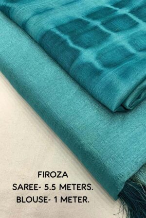 Vichitra Slik Saree (Color-Firoza)