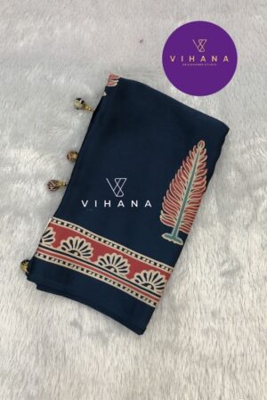 Premium Modal Silk Saree with Leaf Print