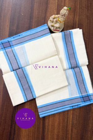 Traditional Kerala Attire Mulloth Cotton Handloom Set Mundu