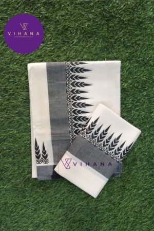 Mulloth Cotton Set Mundu with Black Kara