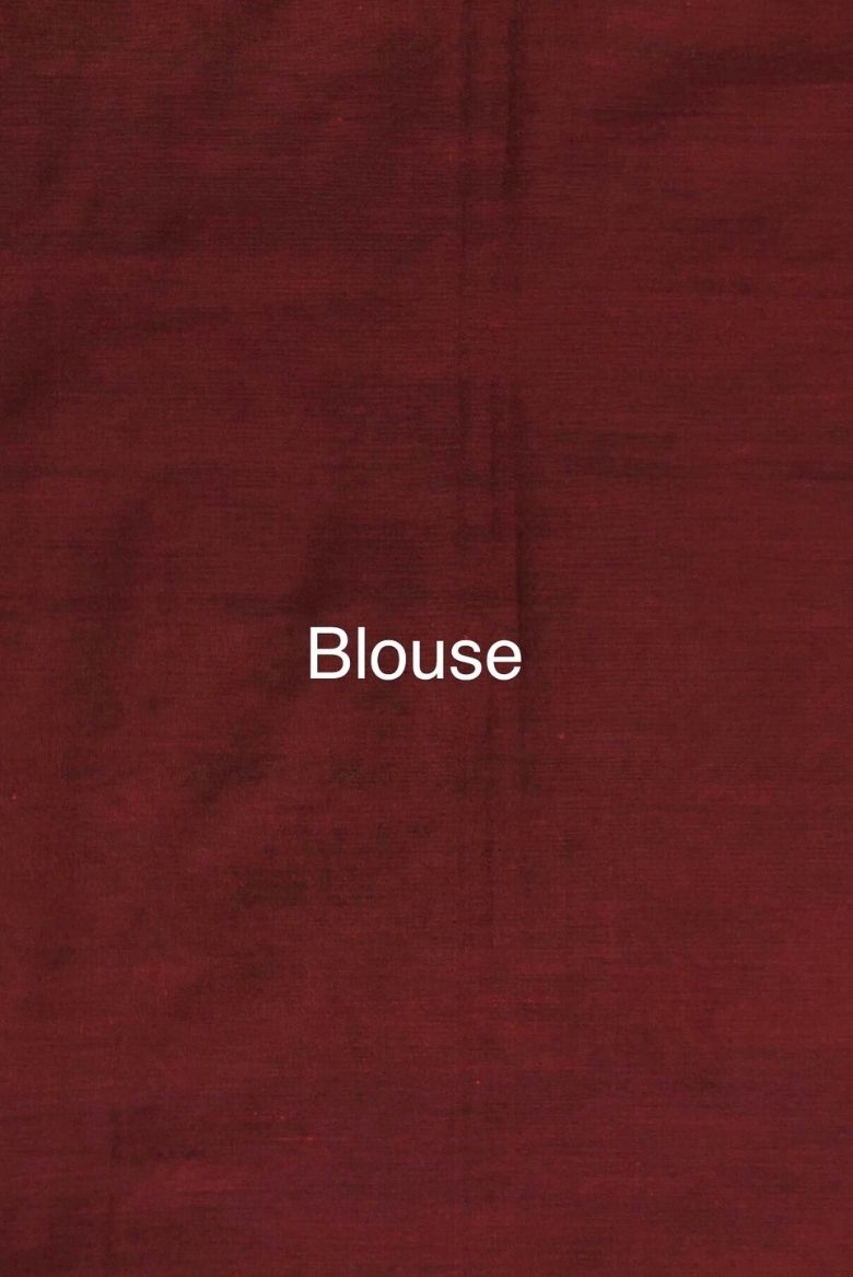 Deep Maroon Cotton Saree - Image 3