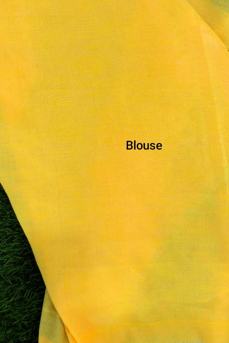 Sun Yellow Cotton Saree - Image 3