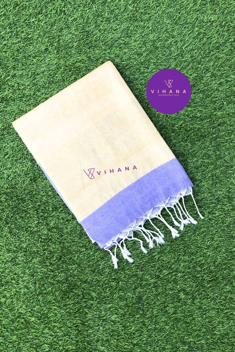 Subtle Grey Cotton Saree - Image 2