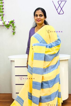 Sun Yellow Cotton Saree