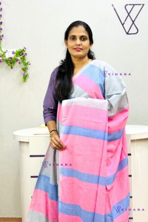 Soft Pink Cotton Saree