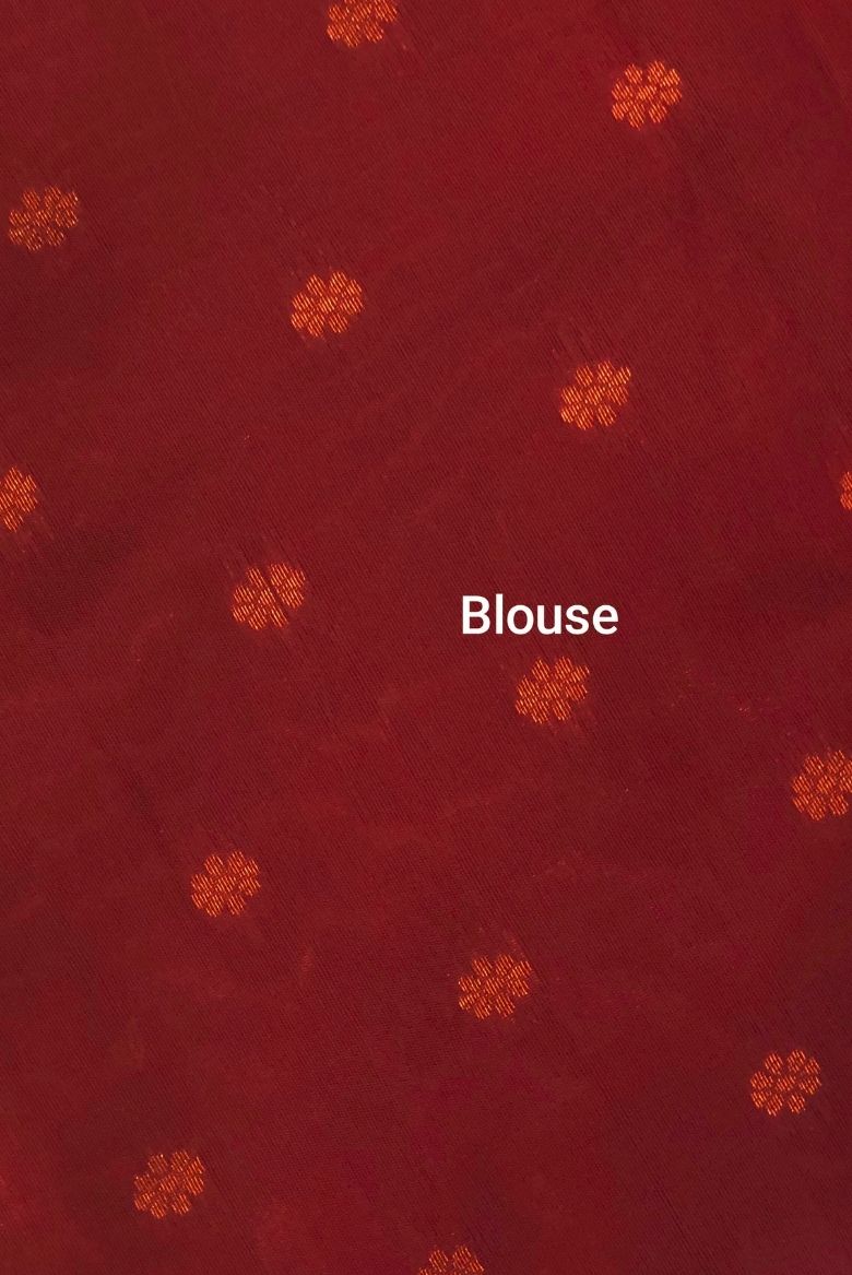 Dark Green Banarasi Saree with Maroon Border - Image 7