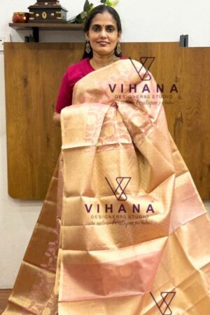 Pink Banarasi Katan Silk Saree