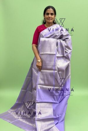 Lavender Kanjivaram Inspired Tissue Silk Saree