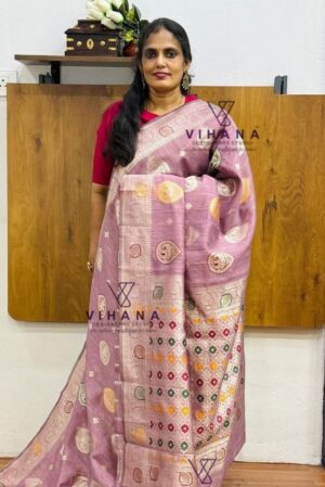 Dusty Mouve Semi Kanjivaram Saree