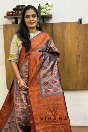Grey Kanjipuram Silk Saree