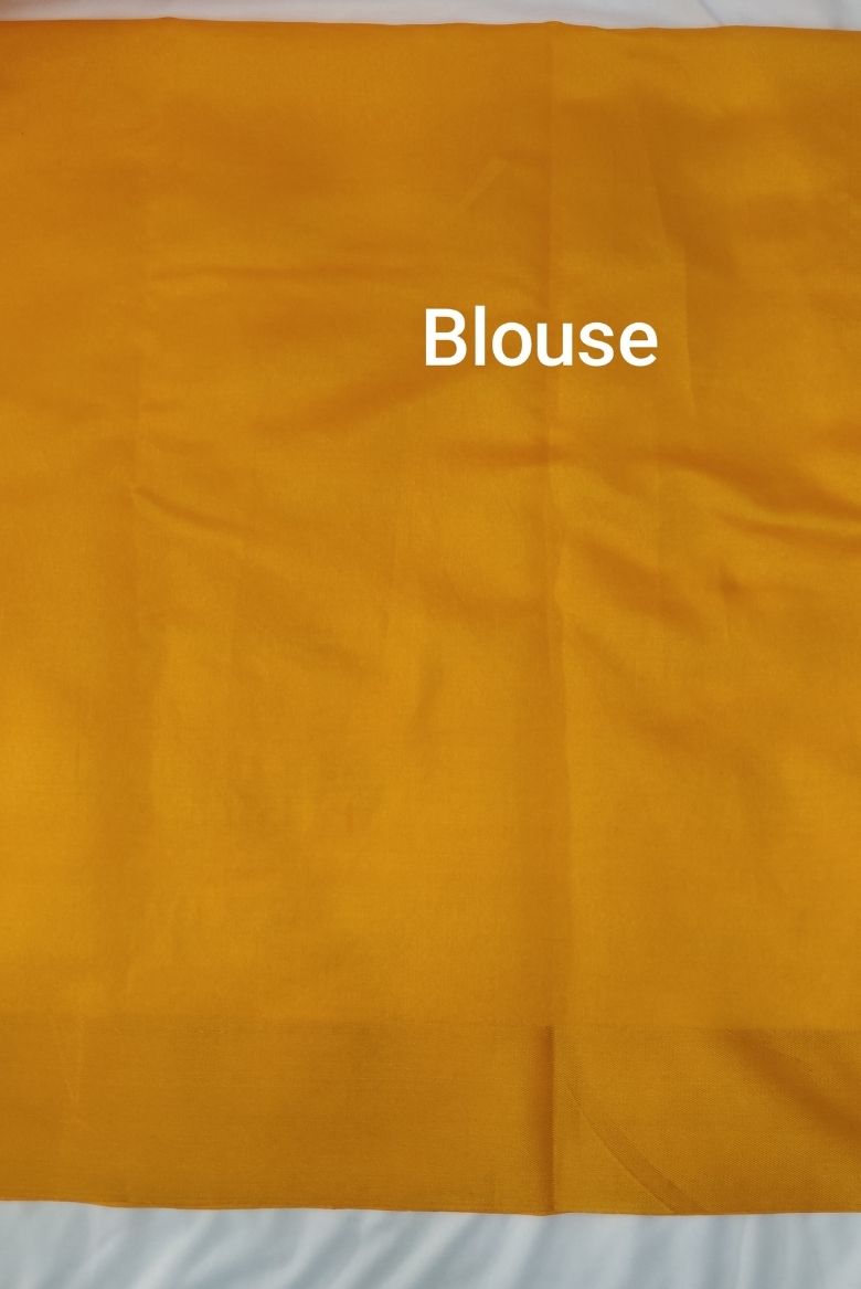 Yellow Banarasi Katan Silk Saree - Image 4