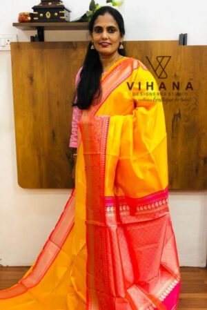 Yellow Soft Semi Silk Saree