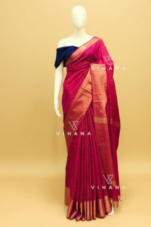 Magenta Mangalagiri Kota Silk Saree