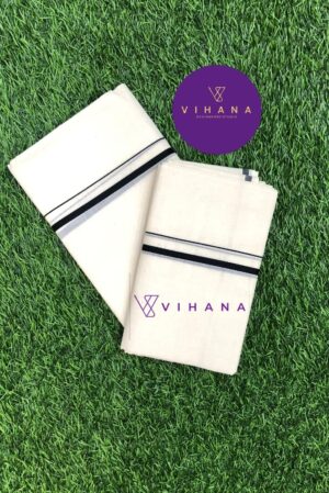 Jet Black Puliyilakara Set Mundu